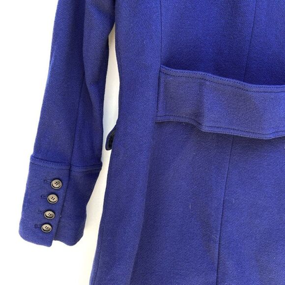 J. Crew Double Cloth Lady Day Royal Blue Long Peacoat - Picture 10 of 11